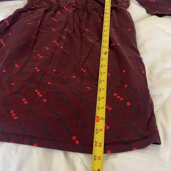 Boden Cressida Dress Faux Wrap Jersey Maroon Dots Size 6. With pockets. EUC - Picture 6 of 10